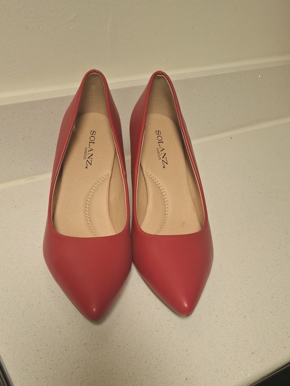 Solanz Red Pointed-Toe Flats — Classic Women's Loafers